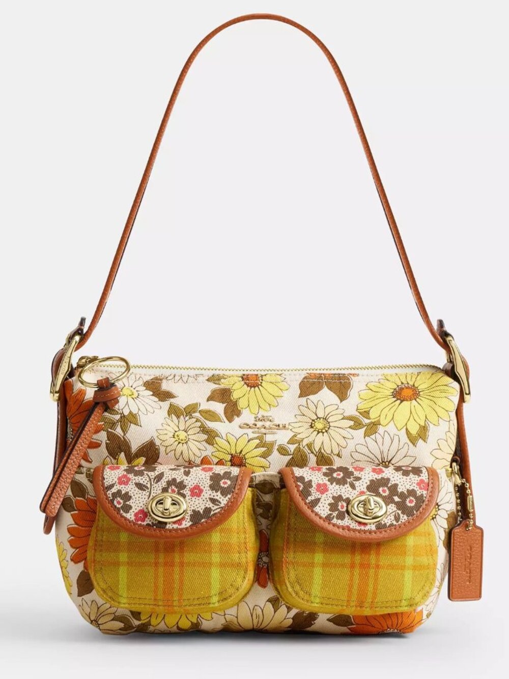 Coach Cargo Shoulder Bag With Floral Print CDW56